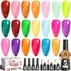 Clara Colors Jelly Gel Polish, 20 colori alla moda Neon Jelly Gel smalto per unghie Kit lucido cristallo trasparente Smalto gel Jelly Set smalto Soak Off UV LED Home DIY Nail Art Salon