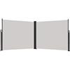 NAIZY Tenda Laterale Retrattile 180x600cm Parasole per Esterni Resistente ai Raggi UV 100% Poliestere Protezione Privacy Tenda Laterale per Patio Giardino Balcone - Grigio Chiaro