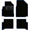 QUEMAR Kit Tappetini Auto compatibili con Yaris I 1999-2005/3 e 5 porte/Set Tappeti Moquette e Gomma su Misura (2 Anteriori +2 Posteriori)/ Ricami e Colori Personalizzati (Bordo Blu, 0 Ricami)