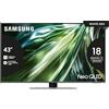 SAMSUNG TV QE43QN94DATXZT Neo QLED 4K Mini LED, Smart TV 43" Processore NQ4 AI Gen2, Neo Slim, DVBT-2, Q-Symphony & Dolby Atmos, Integrato con Alexa, Carbon Silver 2024