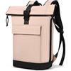 Lekeinchi Zaino Donna Impermeabile, Elegante Casual Zaino Rolltop per 17" PC portatili, Grande Espandibile Backpack Zaino da Viaggio, Zaino per la Scuola, per Università, Lavoro, Rosa