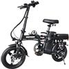 DEEPOWER Bicicletta elettrica pieghevole, bicicletta elettrica, batteria rimovibile 48V 10Ah, motore 250W, freni a doppio disco, bicicletta da città per adulti (10Ah)
