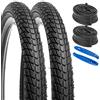 YunSCM 2Pcs Pieghevole 20 pollici pneumatici 20x1.75 ETRTO 47-406 e 2Pcs 20 pollici Camera d'aria AV32mm valvola Schrader, compatibile Bicicletta 20x1.75 Copertoni e Camera d'aria