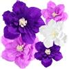 Lusofie 5 Pezzi di Fiori in Carta Velina, Decorazione da Parete Viola 3D, Pompon Decorativi in Carta Crespa per Feste, Compleanni, Matrimoni