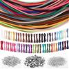 Draupnir 60 Pezzi 60m 60 Colori Cordino Cuoio, 3mm Cordino Cuoio per Collane con 100 Fibbie, 50 Chiusura a Moschettone e 100 Anelli Congiunzione per Realizzare Collane Gioielli Artigianato Fai da Te