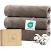 Ferò Set Asciugamani Ospite Lusso 3 Pezzi, Cotone Premium 100% 550 g/m², OEKO-TEX, Asciugamani Piccoli Ultra Morbidi e Assorbenti, Design Italiano, Asciugamani Bidet 30x50 cm, Tortora