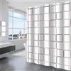 GRICOL Tenda Doccia Tenda da Bagno 180 x 200 cm in Poliestere Doccia con 12 Ganci Lavabile in Lavatrice per Doccia e Bagno Bianco Quadrato