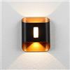 Chrasy Moderne Applique da Parete Lampada da Parete 12W LED Piatta e Aarrotondata Moda Design Applique da Parete Illuminazione Bianco Caldo 3000k per Camera da Letto, Soggiorno, Scale (Nero)
