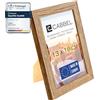 CABBEL Cornice 13x18 cm, Rovere, robusta cornice in legno MDF, vetro Plexi infrangibile, da appendere e da