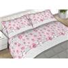 L'Emporio Casa Set Lenzuola Flanella Letto Matrimoniale 100% Caldo Cotone sopra 240x290 + sotto Angoli 160 a180x195 a 200 + 2 Federe 50x80 (Rose Rosa)