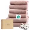 Ferò Set Asciugamani Bagno Grandi di Lusso 6 Pezzi, OEKO-TEX 100% Cotone Premium, 550 g/m², Ultra Morbido e Assorbente, 2 Asciugamani Doccia 70x140, 4 Asciugamani Viso 50x100, Rosa