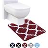 Homaxy Tappetino per WC antiscivolo lavabile con ritaglio, 50 x 60 cm, rosso bordeaux