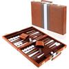 Vehipa Valigetta da 18 Pollici per Backgammon con Accessori Completi, Portatile da Viaggio con Maniglia per Il Trasporto, Set da Backgammon per Adulti (Marrone)
