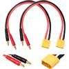 YIXISI 2 Pezzi XT90 a 4.0 Spina a Banana RC Carica Batteria Cavo, XT90 Connettore a 4.0mm Spina a Banana con Cavo in Silicone 30cm 12AWG, per RC Helicopter Quadcopter Lipo Batteria