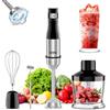 YASHE Frullatore a Immersione, 5 in 1 in Acciaio Inox, 1000 W, Velocità Regolabile Continuamente, con Tritatutto, Frusta e Bicchiere Dosatore - Ideale per Alimenti per Bambini, Salse e Zuppe