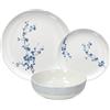 Tognana Edge Orientale, Servizio piatti 18 pezzi per 6 persone, Porcellana, Bianco/Blu