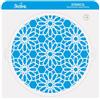 Decora 9270958 Stencil decorativo Fiori Geometrici, Dim. Ø 25 Cm, in plastica per alimenti; per realizzare disegni su torte, dolcetti e biscotti. Made in Italy