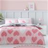 GC GAVENO CAVAILIA Set copripiumino singolo (150 x 200 cm) | Biancheria da letto reversibile | Set di biancheria da letto singolo in policotone | Copripiumino con cuori | Rosa/Antracite