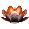 Dehner Lampada Solare Lotus, Ø 27,5 cm, Altezza 12 cm, Metallo, Argento/Rosso