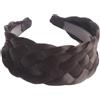 Whakano Cerchietto intrecciato per capelli da donna, fascia larga, fascia per capelli sintetici, fascia per capelli, Oktoberfest, da donna, copricapo, per feste, vacanze, balli, marrone scuro