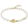 Lacoste Collana, Bracciale e Orecchini in Faux Perle Per Uomo e Donna Collezione MATCHPOINT con Charms Diversi color Oro Giallo