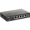 D-Link DGS-1100-05PDV2 Smart Switch Gestito Poe, 5 Porte Gigabit, 2 Porte Poe, Poe Passthrough, 802.3af/at, Supporto VLAN, Funzionalità Layer 2, QoS, 802.3az EEE, Senza Ventole