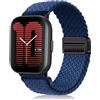 PaceBid 20mm Nylon Cinturino per Amazfit Active 2/Active/GTR Mini/GTS 4/GTS 4 Mini/Bip 3/Bip 3 Pro/GTS 3/2, Magnetica Intrecciato Cinturini di Ricambio per Amazfit T-Rex 3 Pro 44mm/GTR 42mm - Blu