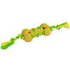 Kerbl Pet Kerbl, Osso con Corda, Giocattolo in Gomma/Cotone, 30 cm, Verde/Giallo