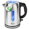 MU LIN MULIN Bollitore Elettrico in Acciaio Inox, 1.7L, 2200W Ebollizione Rapida, Base Girevole a 360° Spegnimento Automatico, Filtro Anticalcare, Senza BPA Indicatore Acqua, Ideale per Tè e Caffè