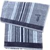 Trussardi Set 1 + 1 Pezzi Spugna Bagno Sponge e Stripes Ospite + Asciugamano | Asciugamani 100% Di Puro Cotone Jacquard (Set 1 + 1, Grey 002)