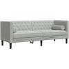 vidaXL Divano Chesterfield con Rinforzi 3 Posti Grigio Chiaro Velluto, Divano a 3 posti, Divano, Divano da Salotto, divani a 3 posti, Divano Imbottito