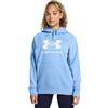 Under Armour Felpa con cappuccio Rival in pile con logo grande, (465) Horizon Blu/Bianco, Small