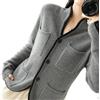 VATIVA Maglione da donna, 100% cashmere, autunno/inverno, colletto alto, casual, lavorato a maglia, grigio., XL/XXL