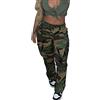 Generic Pantaloni cargo mimetici da donna, elasticizzati, a vita alta, pantaloni da lavoro, larghi, vestibilità normale, con tasche, per il tempo libero, per adolescenti, streetwear, Mimetico, M