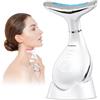 kungfuren Massaggiatore Viso Antirughe Lifting Elettrico: Face Antirughe Dispositivo Viso EMS Lifting Massaggiatore con Impacco Caldo a 42°C Terapia Lifting con 3 Modi LED e Base