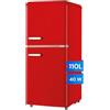 Avilia Frigorifero Vintage Rosso con Doppia Porta per Separare Frigo di 72L e Congelatore di 38L - Spazio Ottimale per Conservare una Varietà di Cibi e Bevande con Luce Interna e Termostato Regolabile