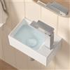 KES Lavabo da Appoggio Ceramica Bianco Forma Rettangolare Moderna Lavandino da Appoggio, BWS100R