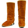QeeLink Ghette per Saldatura in Pelle - Copriscarpe per Saldatura Resistente al Calore e all'Abrasione - Protezioni per Scarpe - Ghette per Saldatura 1 paio