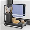 FOXWHALE Organizer Lavello Cucina Pieghevole, Porta Spugnette Organizzazione Supporto Lavello Cucina per Dispenser di Sapone in Spugna con Cassoio di Scarico per Accessori Cucina, Spazzola/Sapone