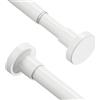 Weldun - 2 aste per tende estensibili a pressione, telescopiche, senza foratura, a molla regolabile, per finestre, doccia, bagno, camera da letto, colore: bianco, 46-119 cm