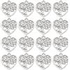 SUNNYCLUE 1 scatola 100 pezzi Cuore Albero Della Vita Ciondolo Piccolo Albero In Argento Ciondoli Sfusi Pendenti In Lega Stile Tibetano Pianta In Metallo Portafortuna per Gioielli Creazione di Ciondol