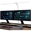 EYOCEAN Lampada da scrivania a doppia testa con morsetto, 24 W, 80 cm, luce diurna da scrivania con telecomando, dimmerabile, lampada da tavolo a collo di cigno, luce bianca opaca