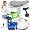 ergobalance Sgabello da ufficio ergonomico [2 posizioni di seduta] Sgabello da sella regolabile in altezza [43 - 63 cm), per seduta attiva, base antiscivolo