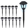 Relaxdays Lampade Solari da Giardino, Set da 12, LED Luce con Paletto per Fissaggio, per Esterni, HxD: 39 x 11 cm, Nero, 39 x 11 x 11 cm