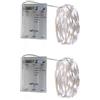 BXROIU 2 x 20 LEDs Stringa Luci a Batteria,Filo d'Argento 2 metri Ghirlanda,3 Modalità di Catena Luminosa per Feste, Matrimoni, Giardino e Decorazione Natalizia (Bianco freddo, 2 Pezzi 2 metri)
