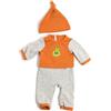 Miniland Pigiama Freddo Arancione a Righe Vestito per Bambole 40 cm, Colore 38-40 cm 31552
