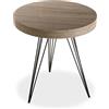 VERSA Fontana Tavolino Ausiliario per Soggiorno, Tavolino Moderno, Misure (A x L x l) 55 x 50 x 50 cm, Legno e Metallo, Colore Marrone e Nero