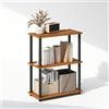 Furinno Turn-N-Tube Espositore compatto multiuso a 3 ripiani, scaffalatura, libreria, Ciliegio Chiaro
