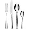 Alessi BG02S24 Amici Servizio di Posate Composto da Sei Cucchiai da Tavola, Sei Forchette da Tavola, Sei Coltelli da Tavola, Sei Cucchiaini da Caffè in Acciaio Inossidabile 18/10, Lucido