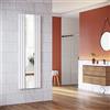 ELEGANT - Radiatore a pannello verticale di design con specchio, 1800 x 500 mm, colore bianco, monostrato, connettore centrale, scaldasalviette